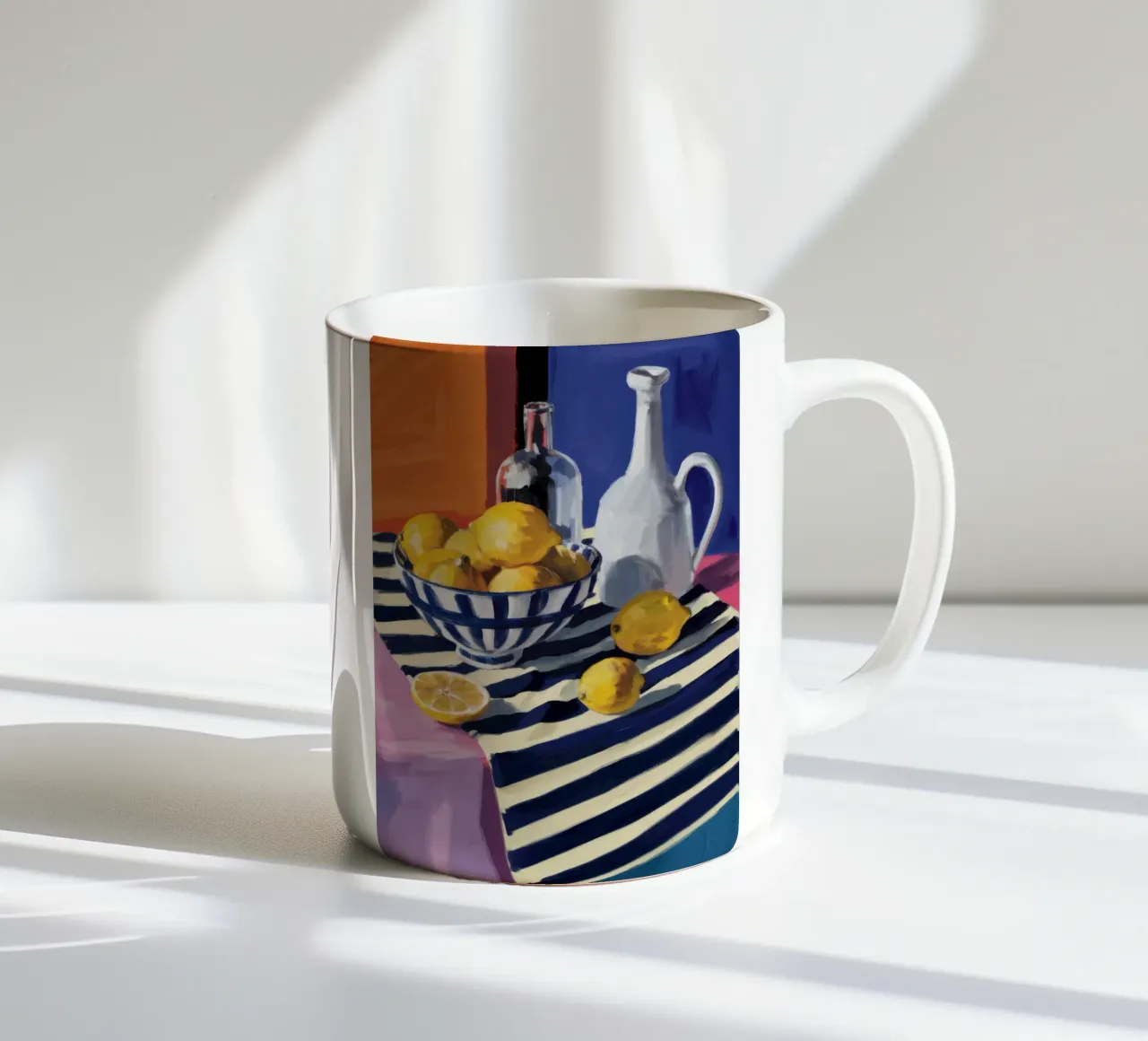 Serenità a righe lemoniche tazza in ceramica da Snow Mist