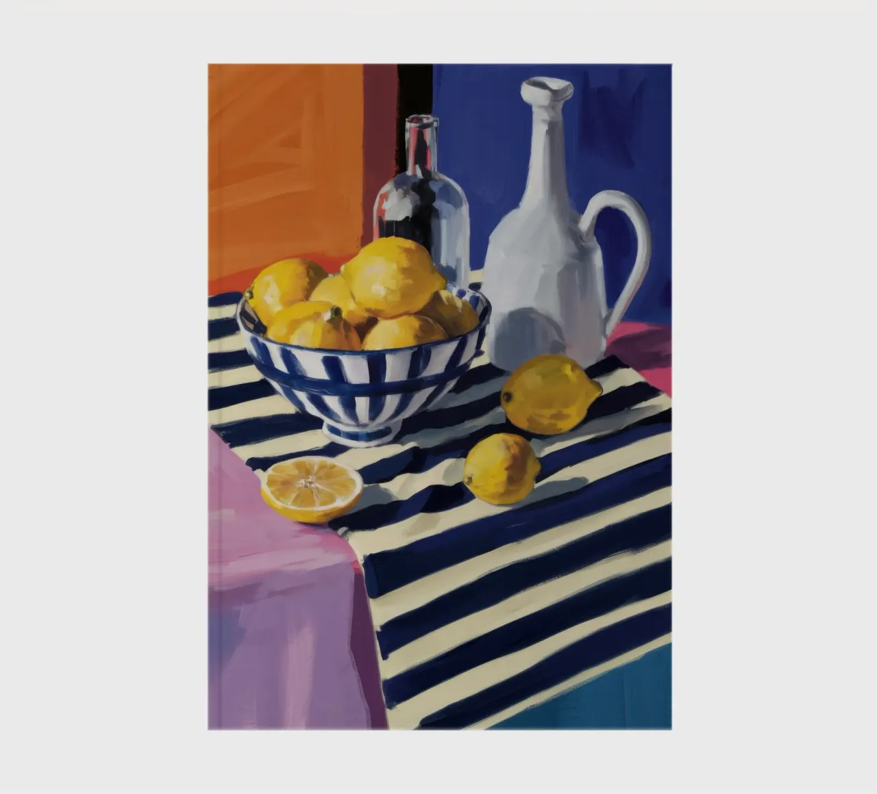 Lemony Stripe Serenity notebook by Snow Mist