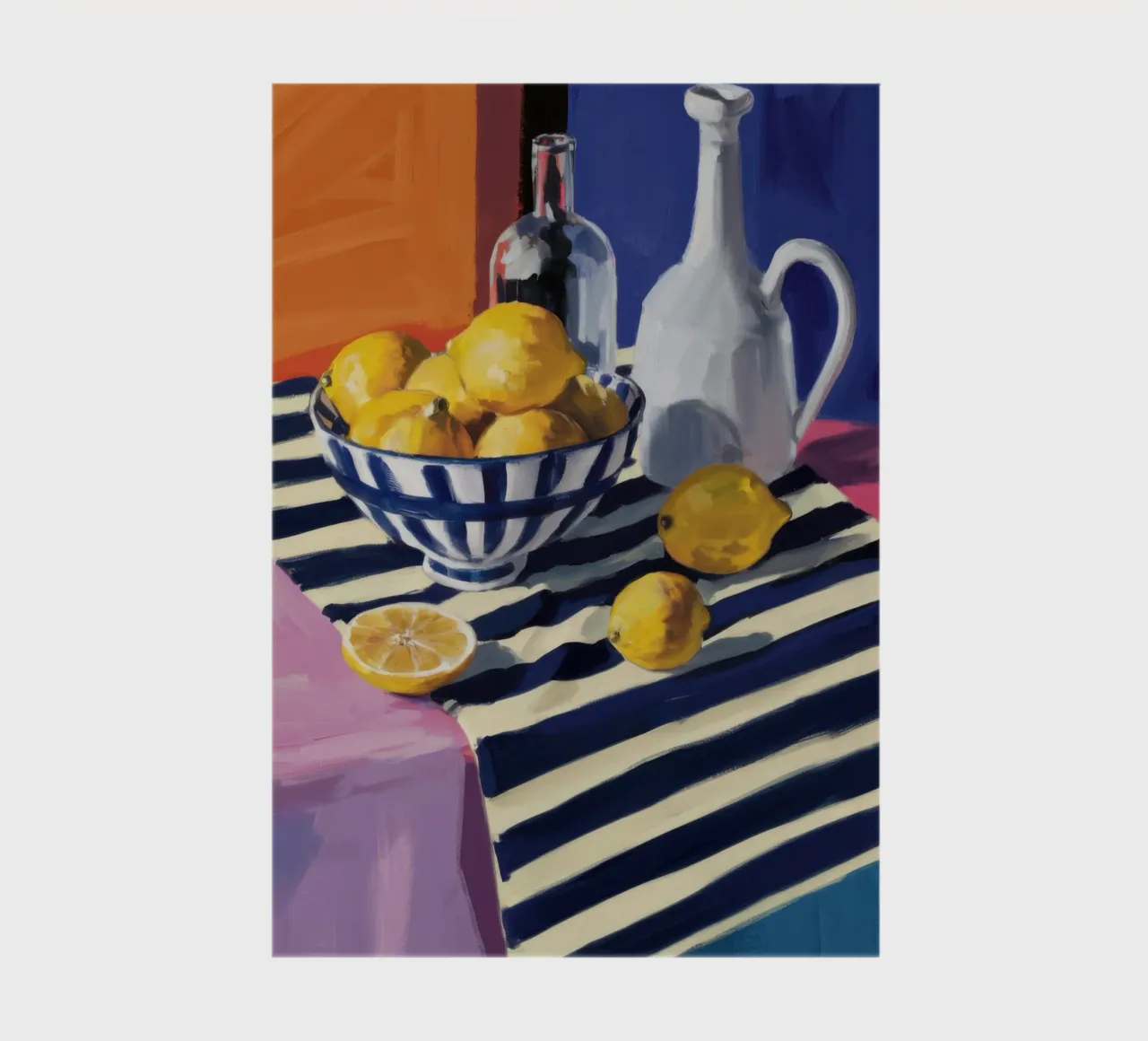 Lemony Stripe Serenity notebook by Snow Mist