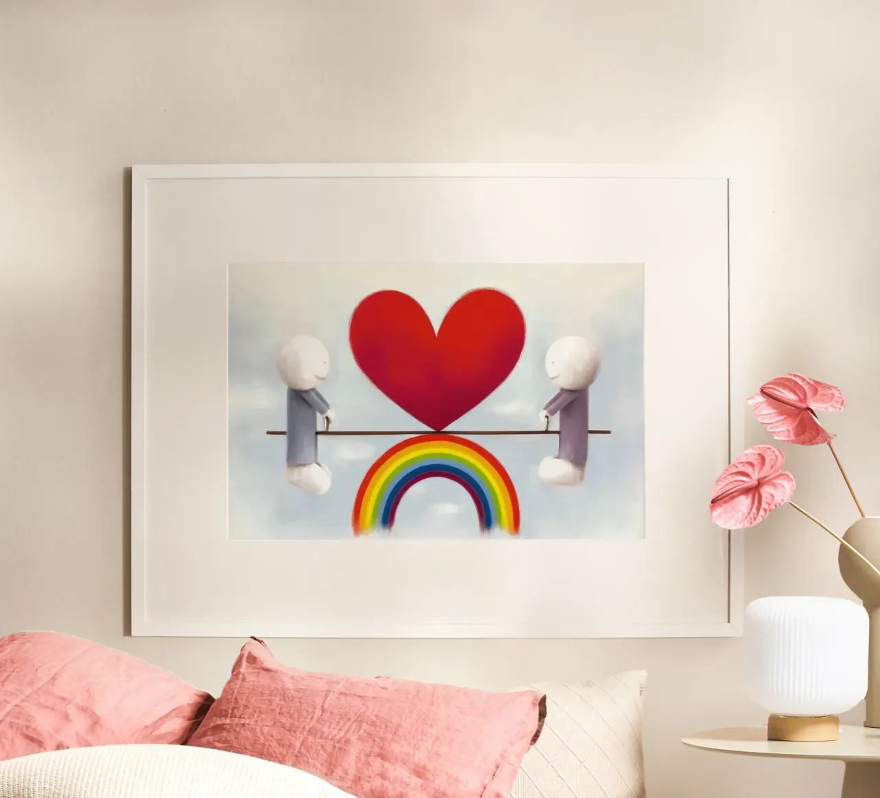 Amore a distanza Doug Hyde poster con telaio in alluminio da Hyde Hi