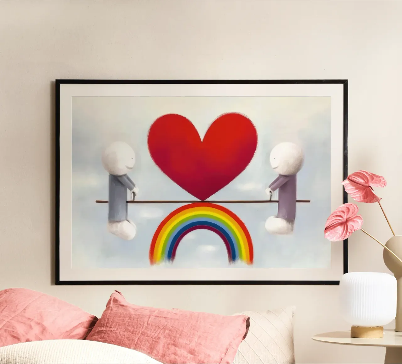Amore a distanza Doug Hyde poster con telaio in alluminio da Hyde Hi