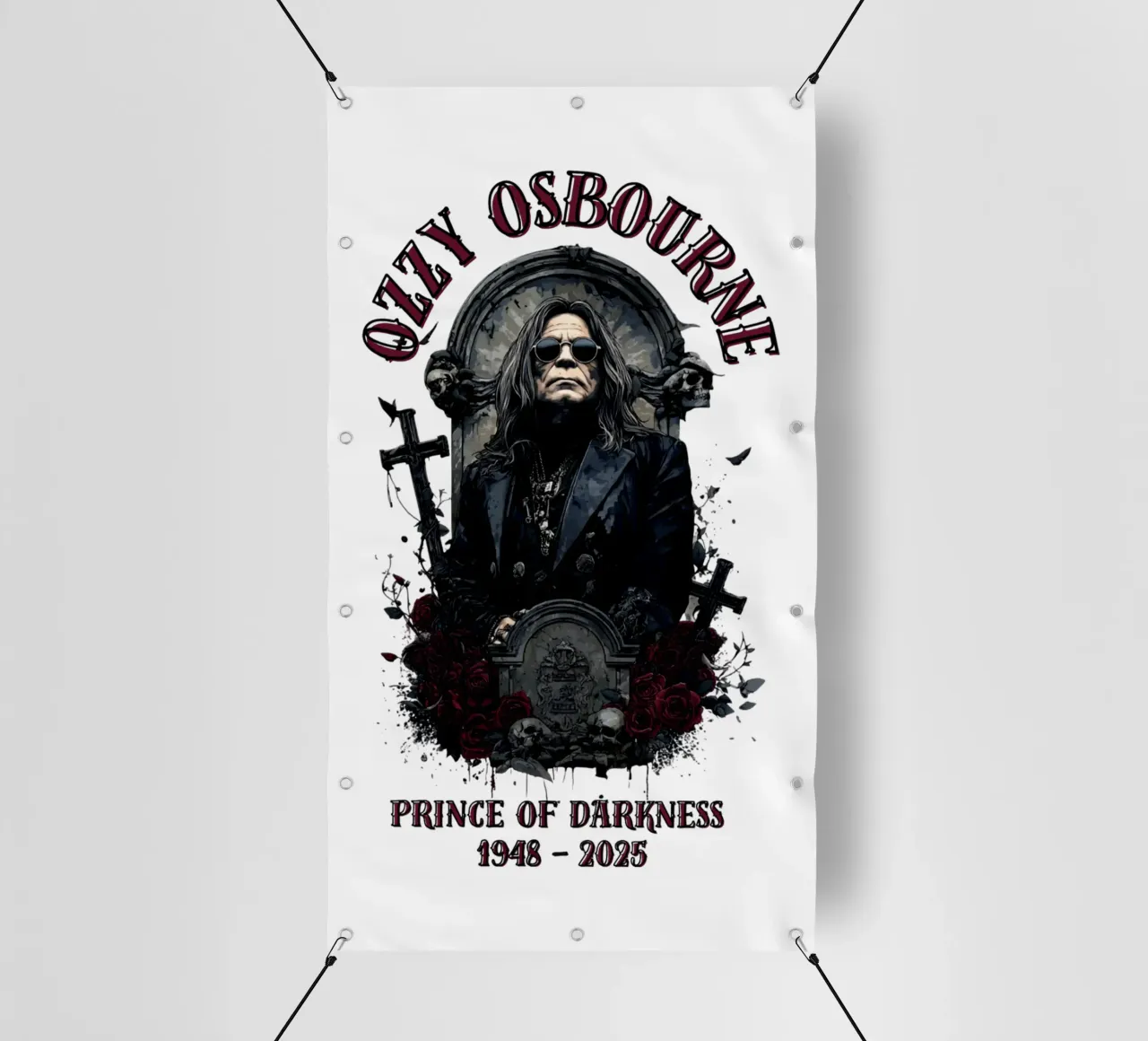 Riposa in pace Ozzy Osbourne telo in pvc da https://www.juniqe.com/uk/shop/Henndraws