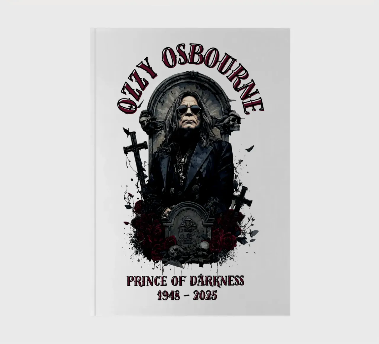 Rest In Peace Ozzy Osbourne notebook by https://www.juniqe.com/uk/shop/Henndraws