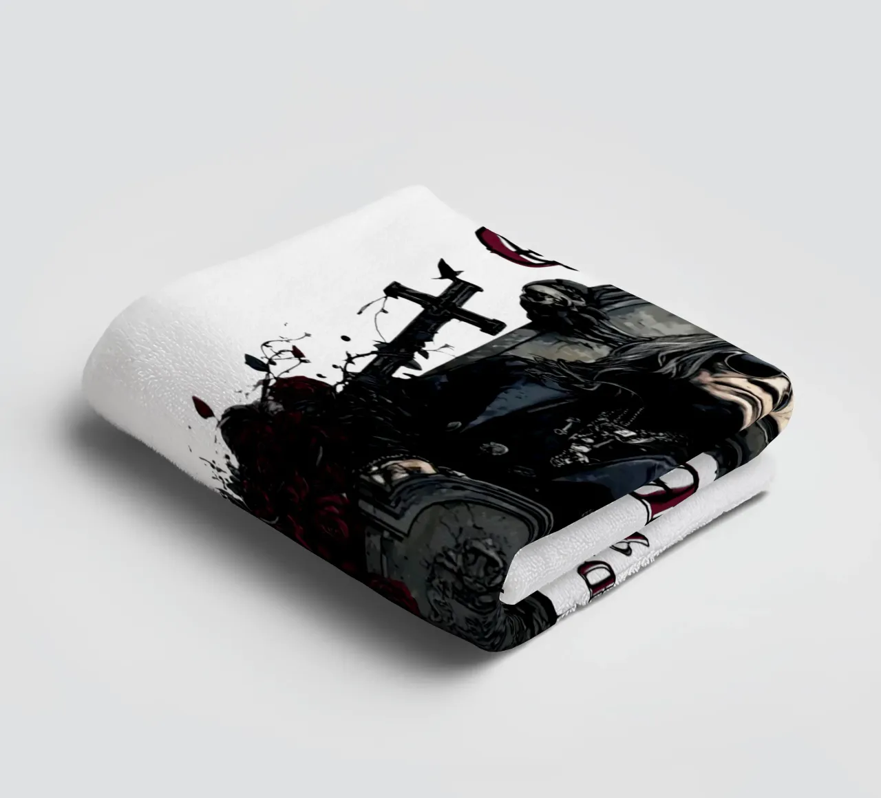 Rest In Peace Ozzy Osbourne towel by https://www.juniqe.com/uk/shop/Henndraws