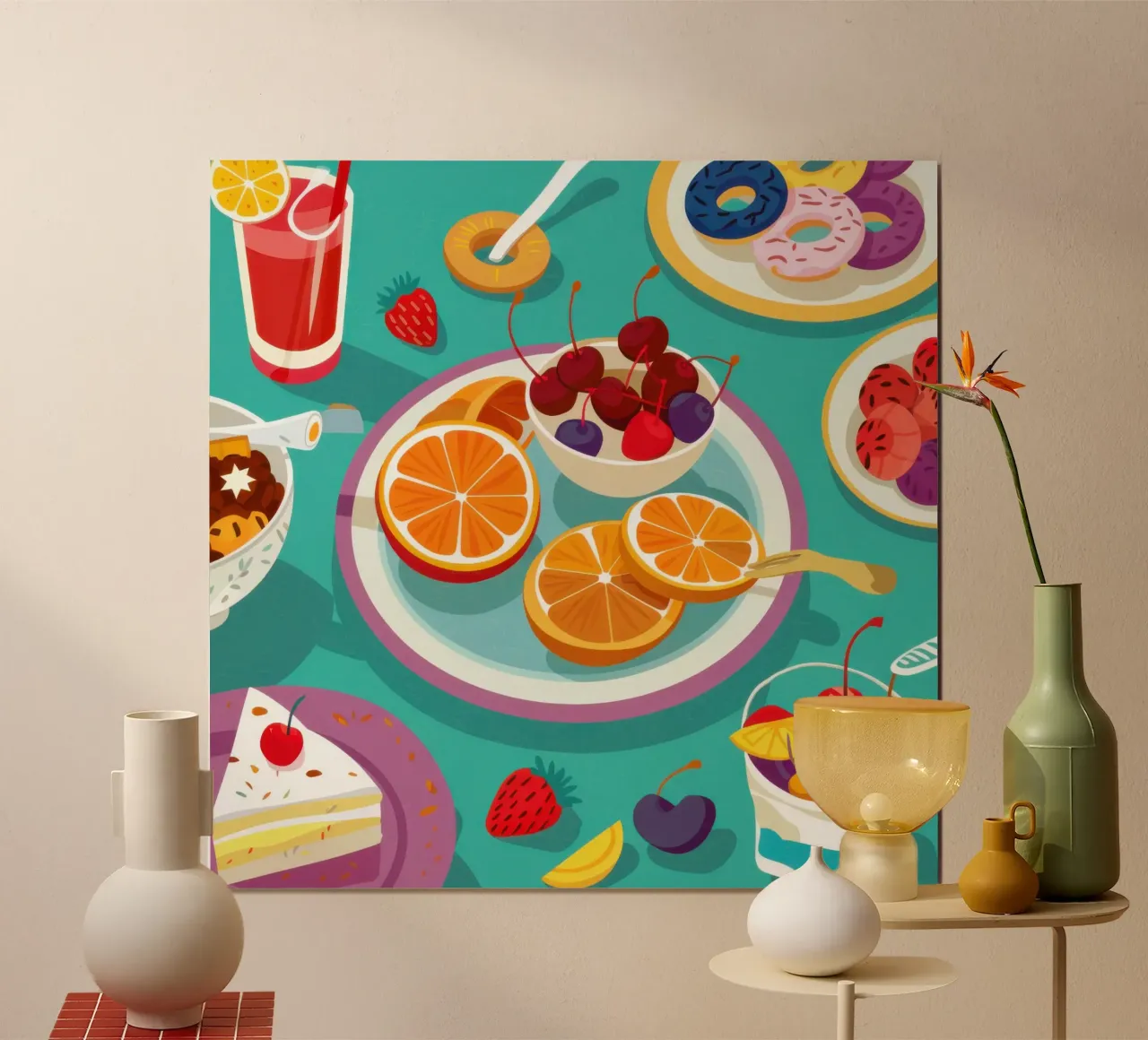 Mattinata vibrante poster con telaio in legno da Scaller Stars