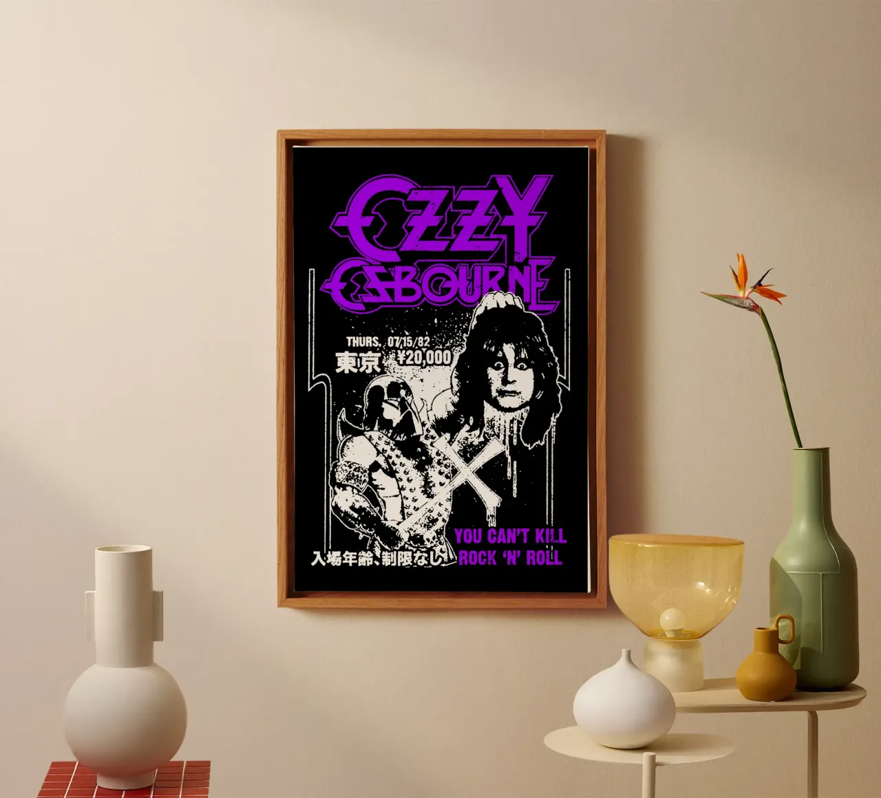Il principe delle tenebre - Ozzy Osbourne tela con Cornice a cassetta da https://www.juniqe.com/uk/shop/Henndraws