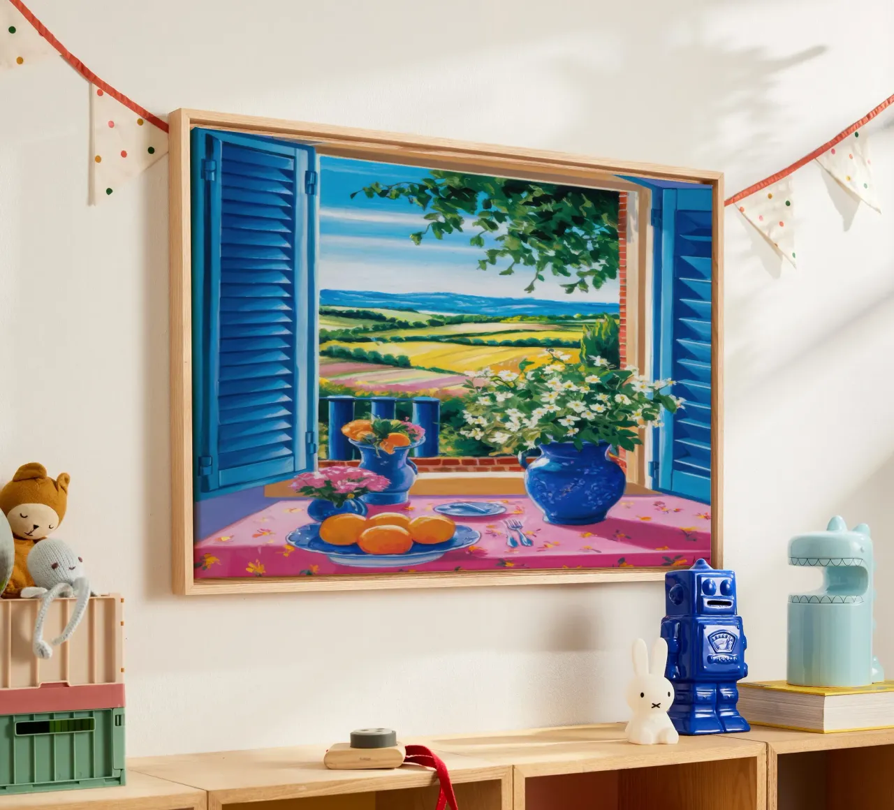 Azure Shutter Vista tela con Cornice a cassetta da Scaller Stars