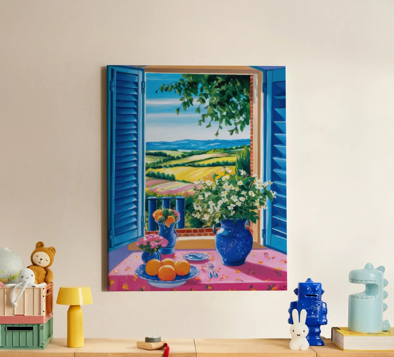 Azure Shutter Vista tela con Cornice a cassetta da Scaller Stars