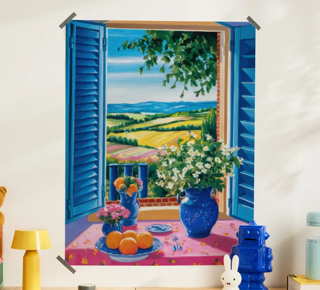 Azure Shutter Vista poster con telaio in alluminio da Scaller Stars