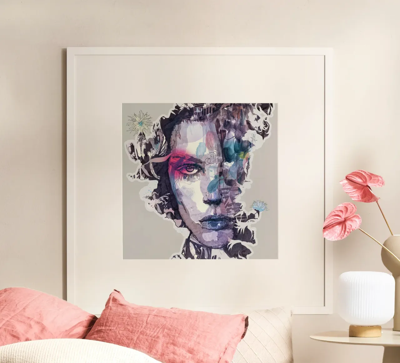 lunedì blu poster con telaio in legno da Giulio Iurissevich