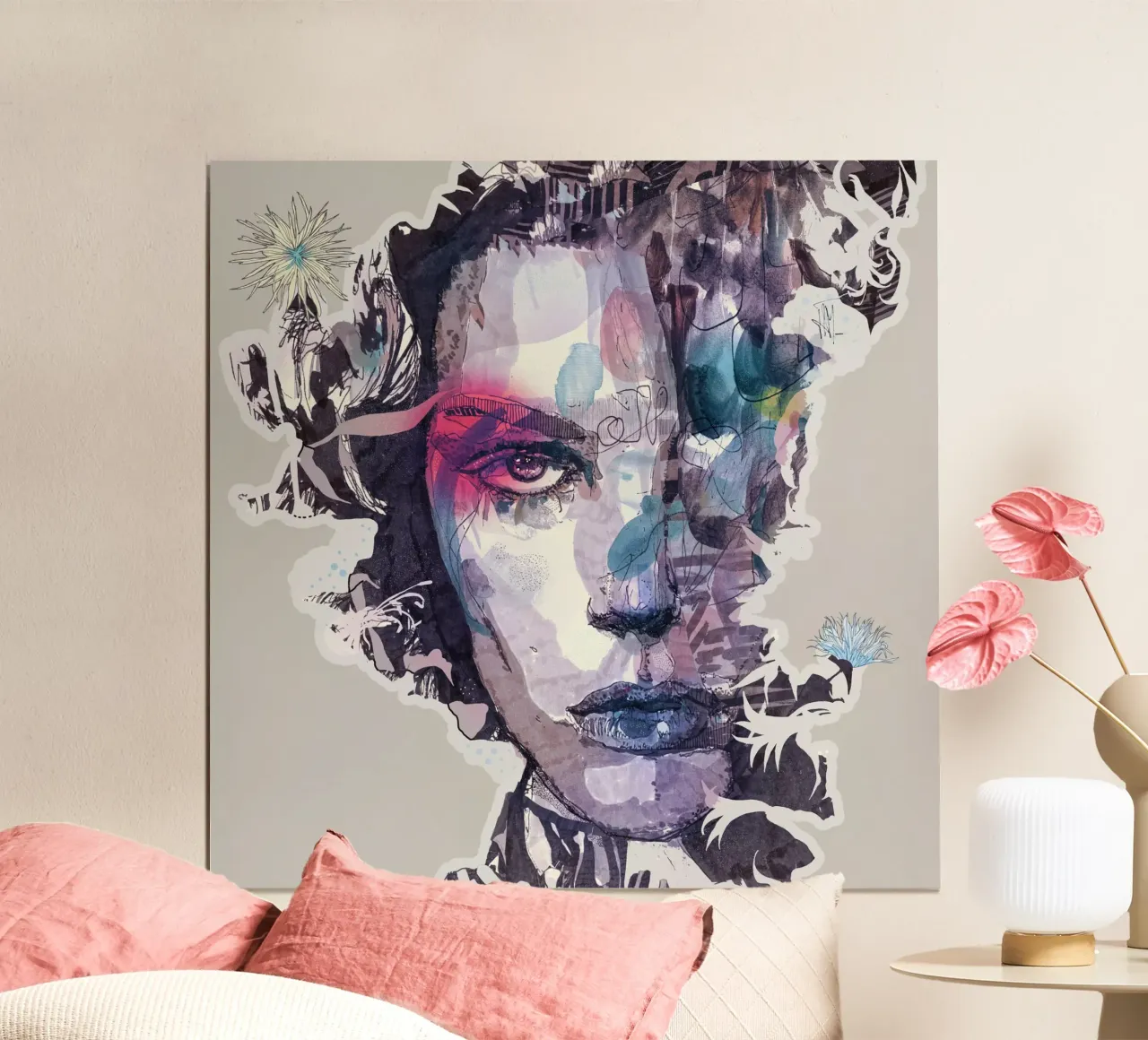 lunedì blu poster con telaio in legno da Giulio Iurissevich