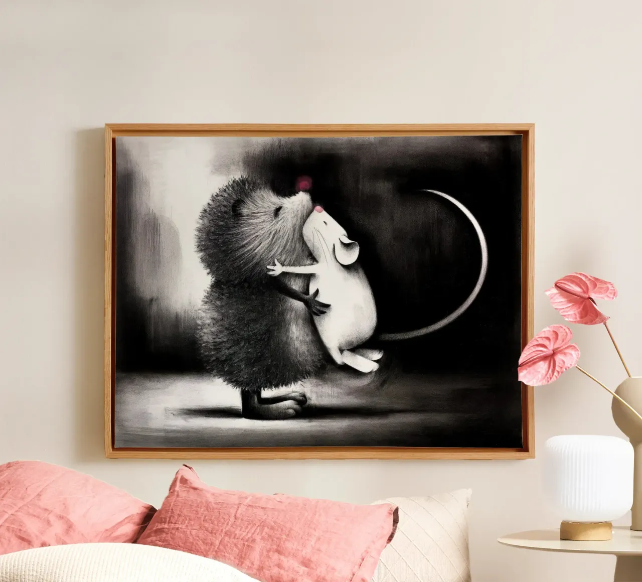 Abbracci alla siepe Doug Hyde tela con Cornice a cassetta da Hyde Hi