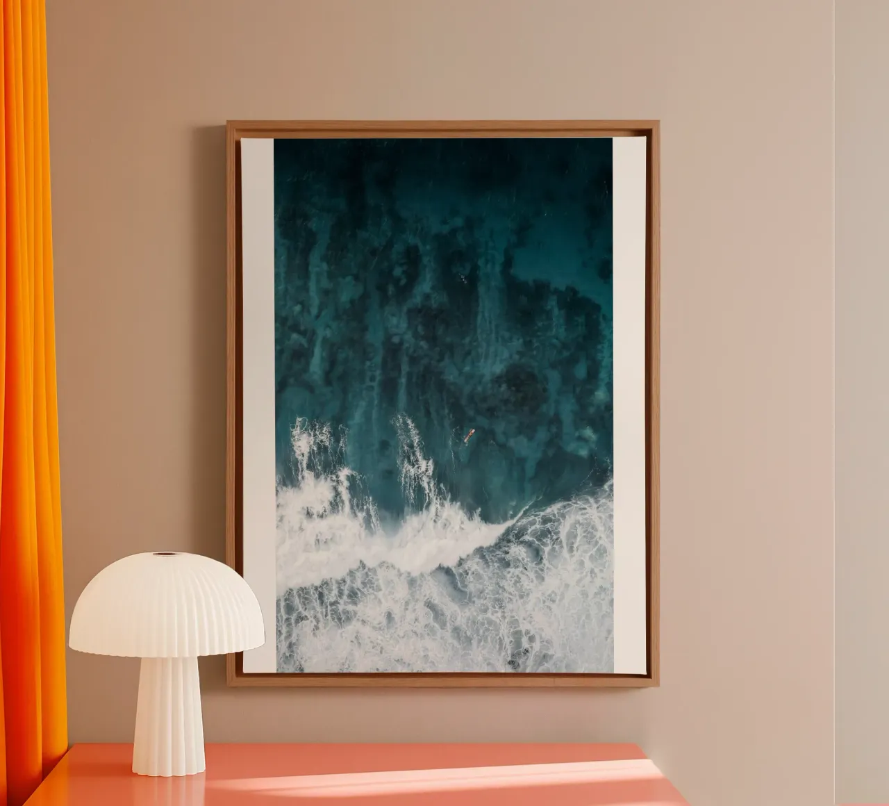 Ansicht Meer Leinwand mit Schattenfugenrahmen von Joshua Holmes