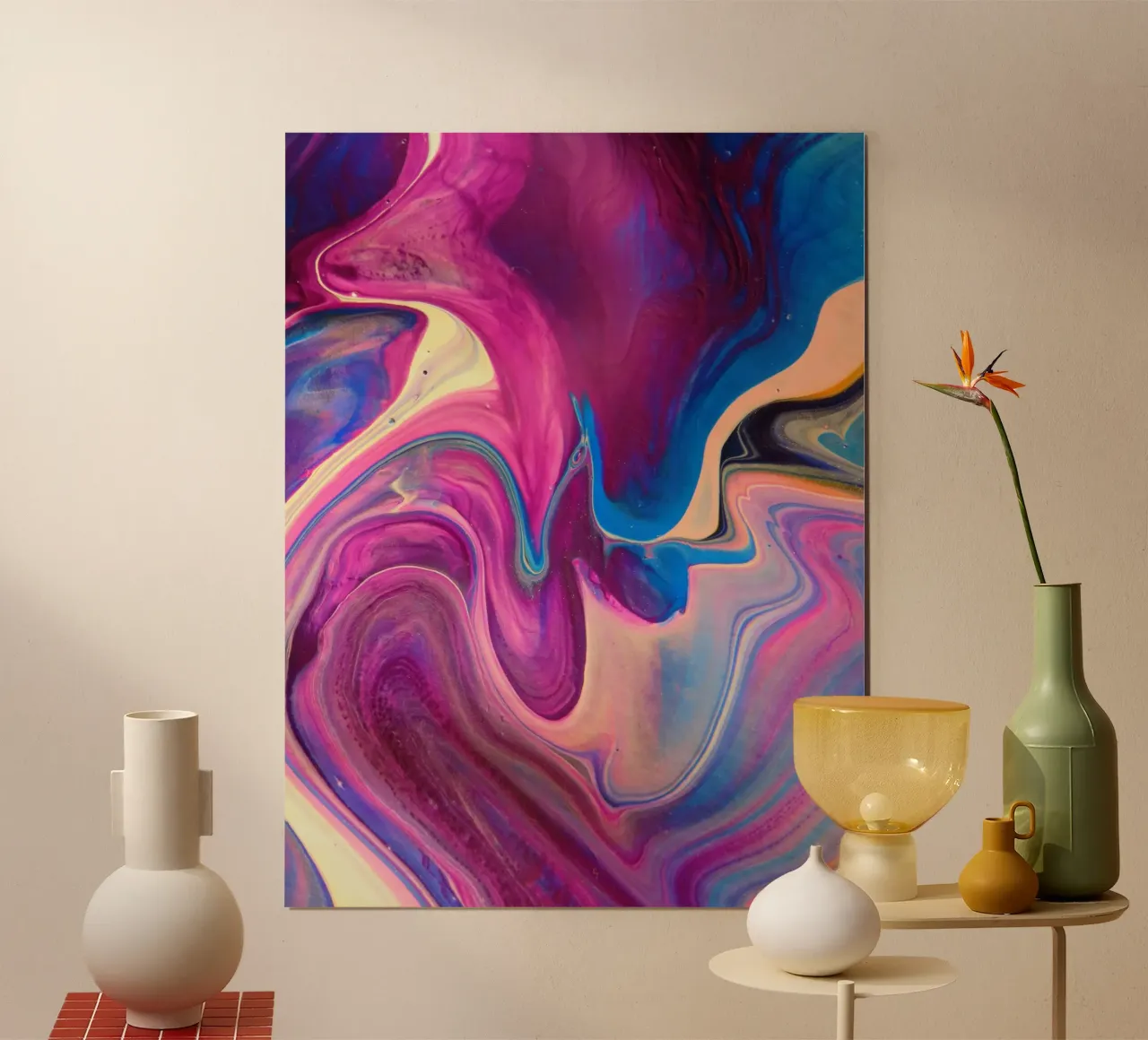 Mostra Rosa poster con telaio in legno da Joshua Holmes