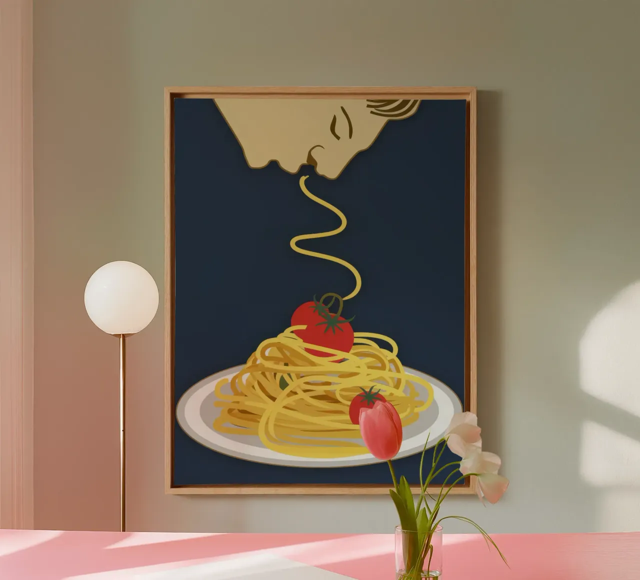 Solitary Spaghetti Serenade tela con Cornice a cassetta da Nova Glaze