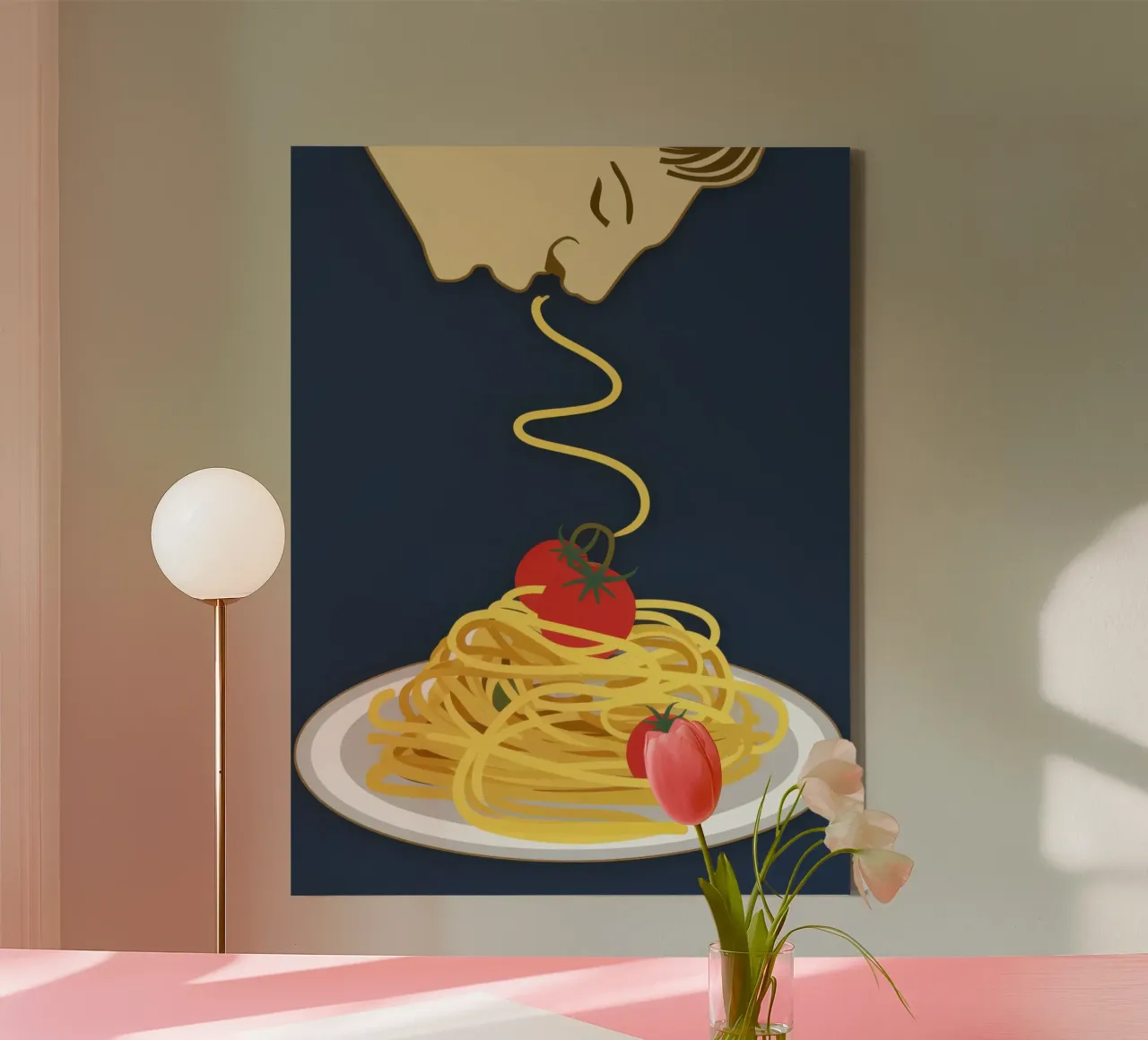 Solitary Spaghetti Serenade tela con Cornice a cassetta da Nova Glaze