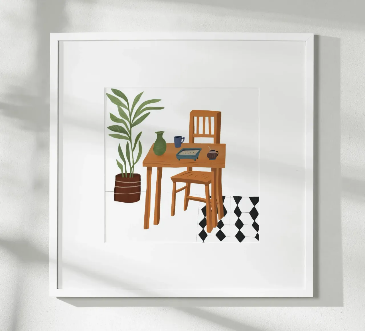 Spazio di lavoro solitario Immobilità poster con telaio in legno da Snow Mist