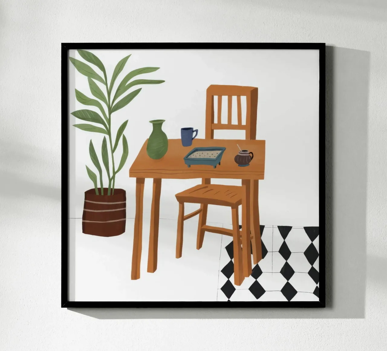 Spazio di lavoro solitario Immobilità poster con telaio in legno da Snow Mist