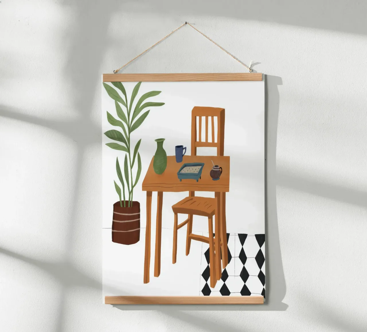 Spazio di lavoro solitario Immobilità poster con telaio in legno da Snow Mist
