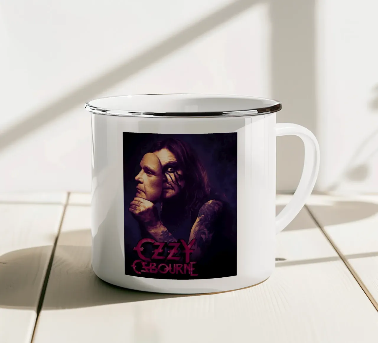 Ozzy Osbourne tazza in smalto da Musadad Shop