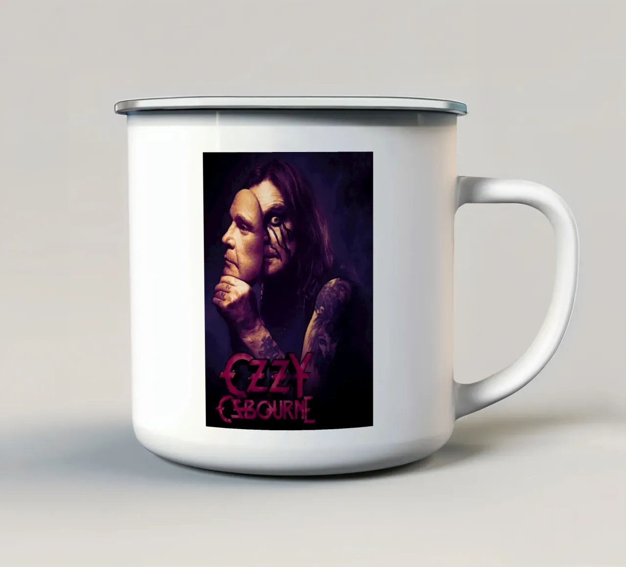 Ozzy Osbourne tazza in smalto da Musadad Shop