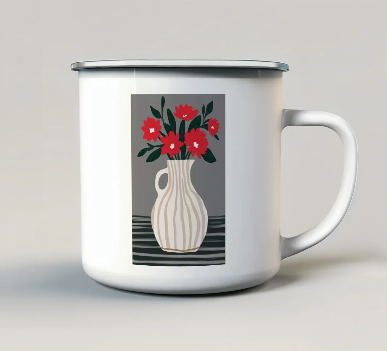 Vaso Crimson Bloom tazza in smalto da Snow Mist