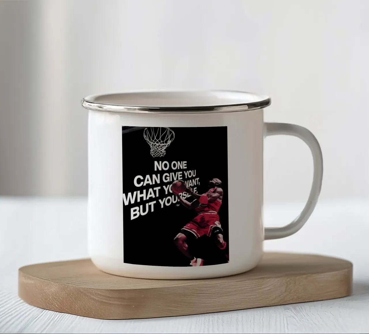 No one can give you what you want emaille mok van Type & Tape