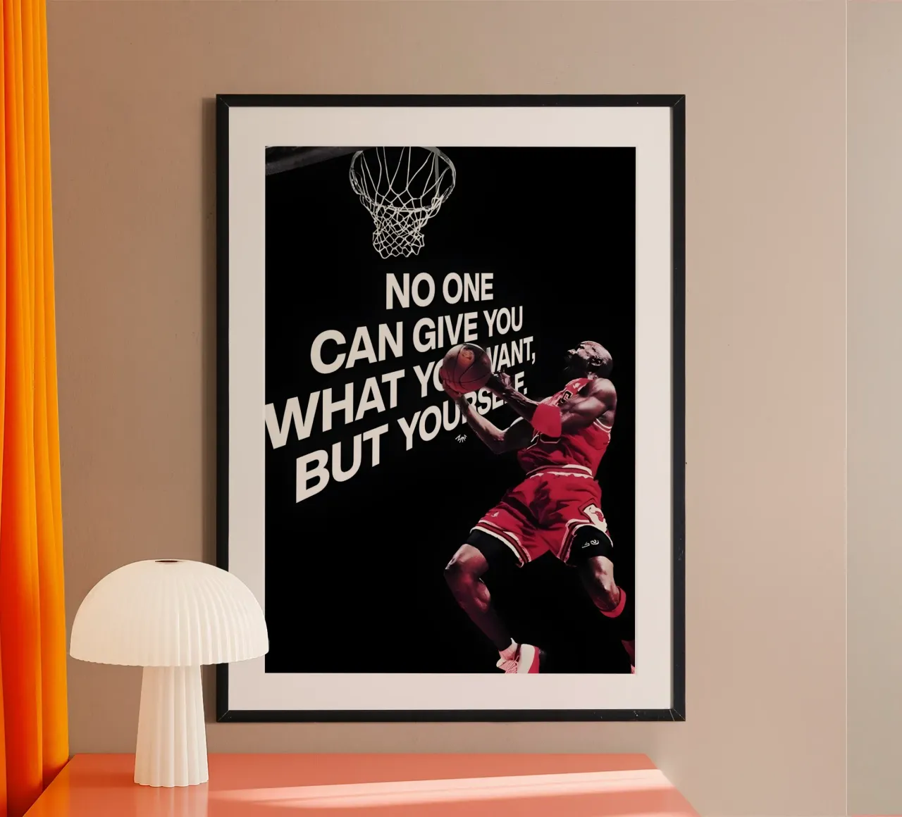 No one can give you what you want poster con telaio in legno da Type & Tape