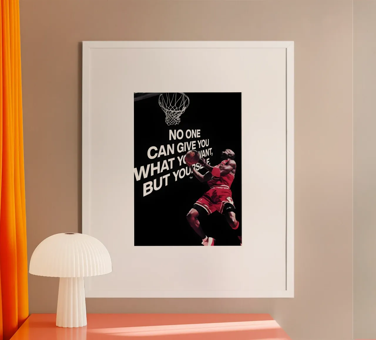 No one can give you what you want poster con telaio in legno da Type & Tape