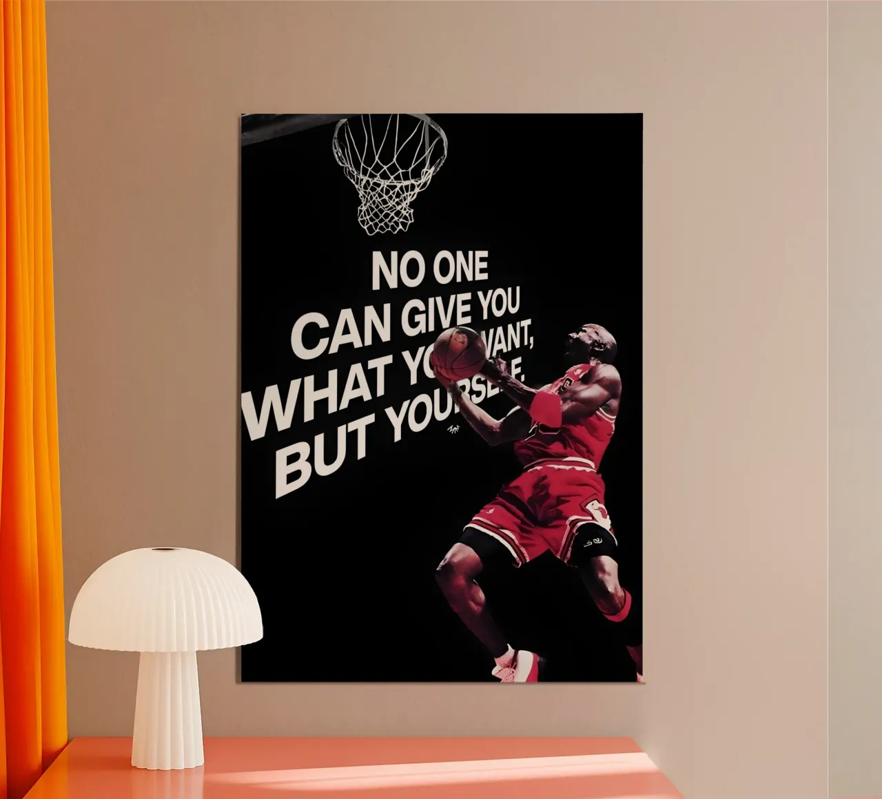 No one can give you what you want poster con telaio in legno da Type & Tape