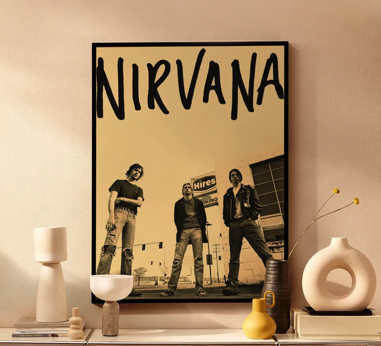 Nirvana poster con telaio in alluminio da Musadad Shop