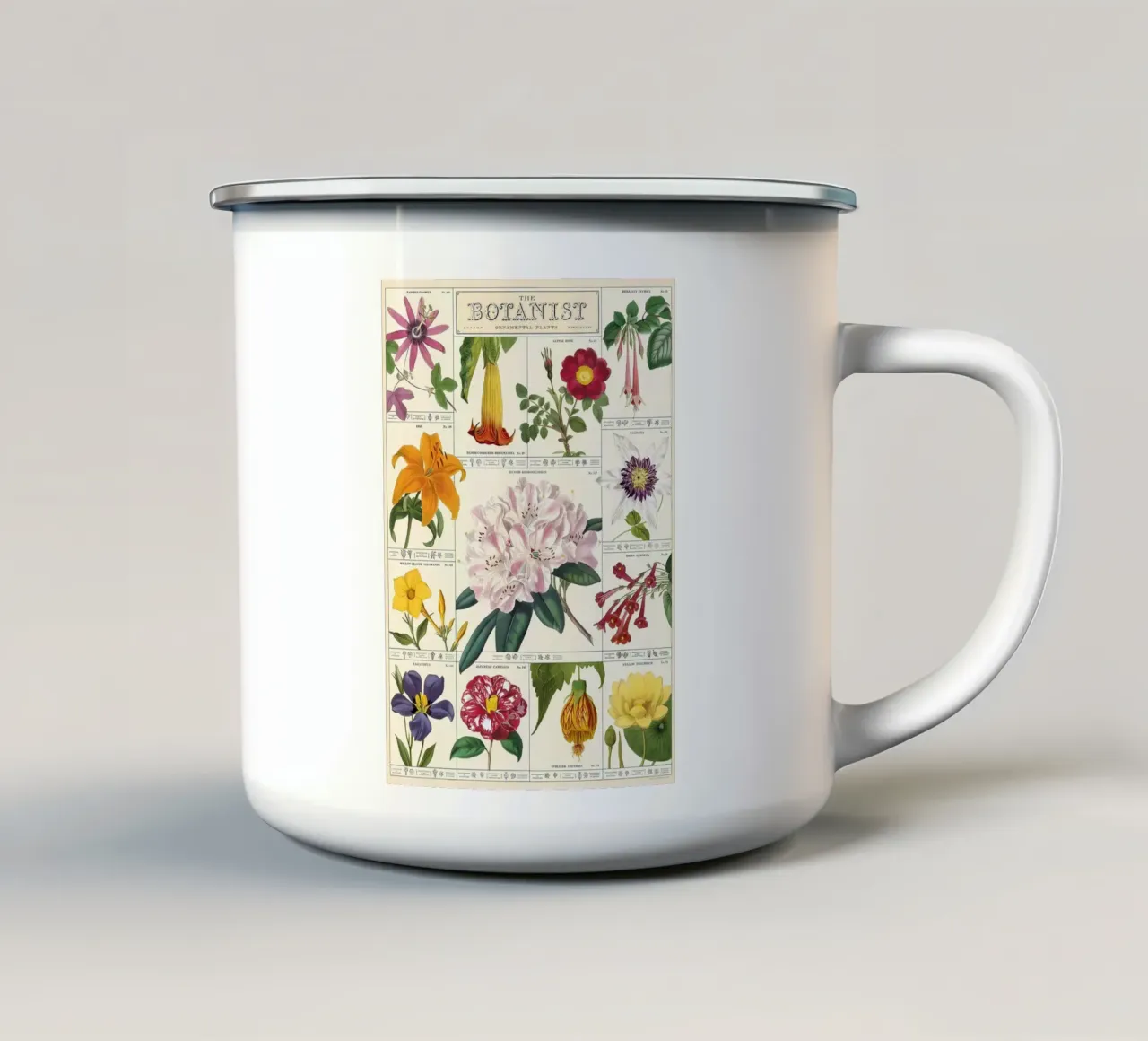 fiore botanico tazza in smalto da Amber Hughes