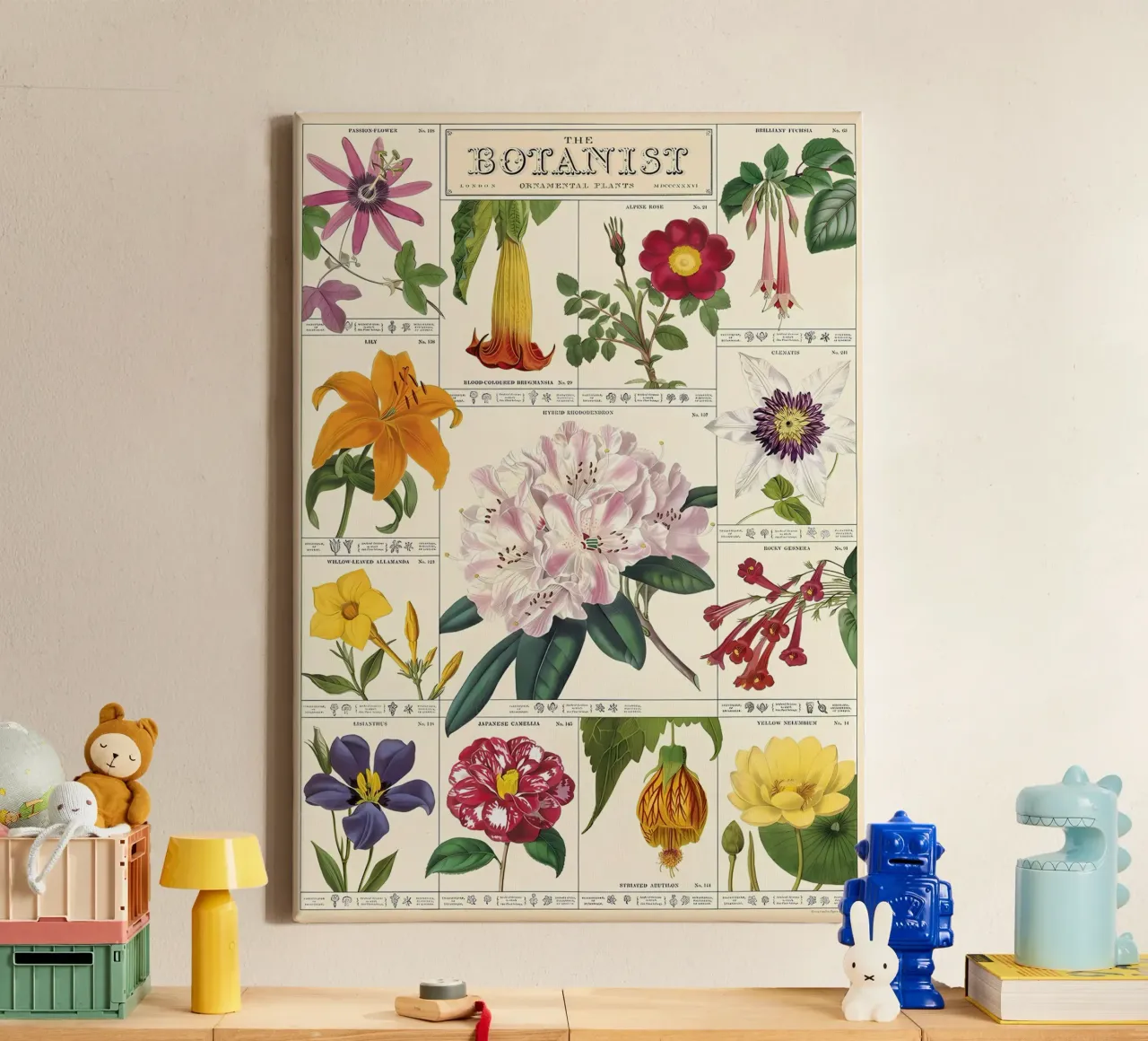 fiore botanico tela con Cornice a cassetta da Amber Hughes