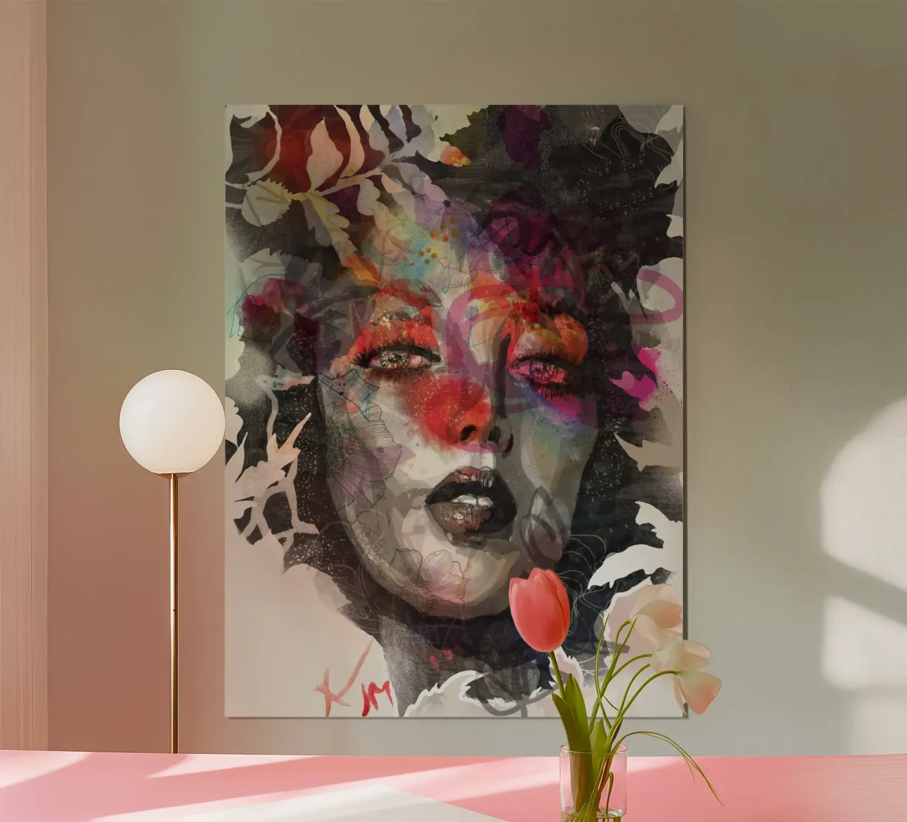 dramma floreale poster con telaio in plastica da Giulio Iurissevich