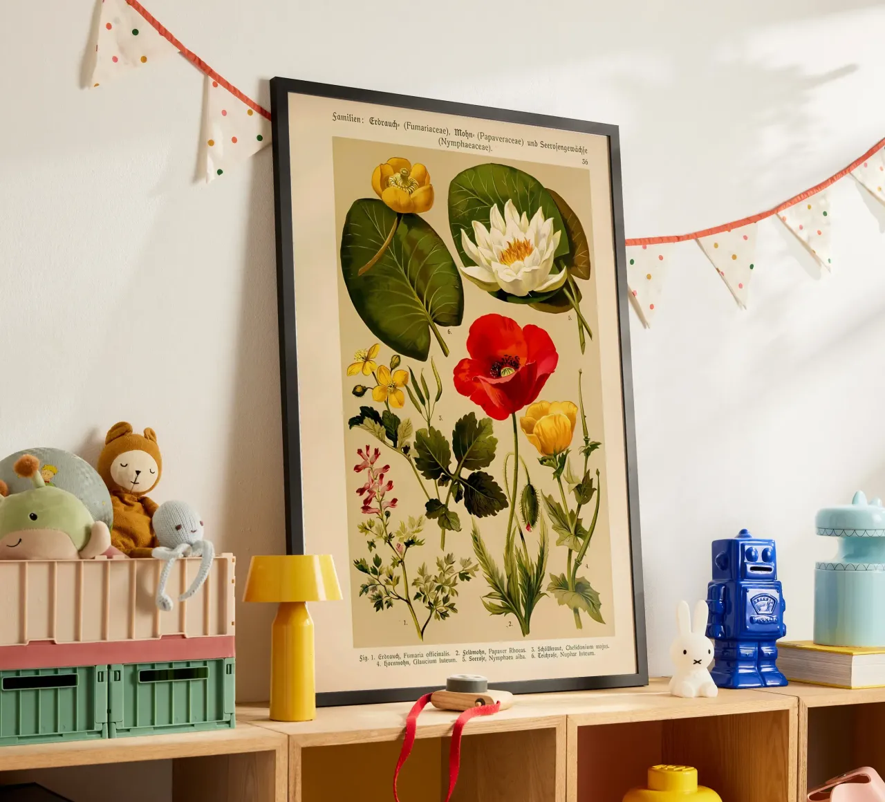 identificazione dei fiori etichettati poster con telaio in legno da Amber Hughes