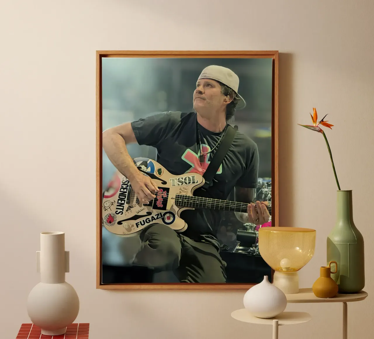 Tom Delonge Blink 182 tela con Cornice a cassetta da Musadad Shop