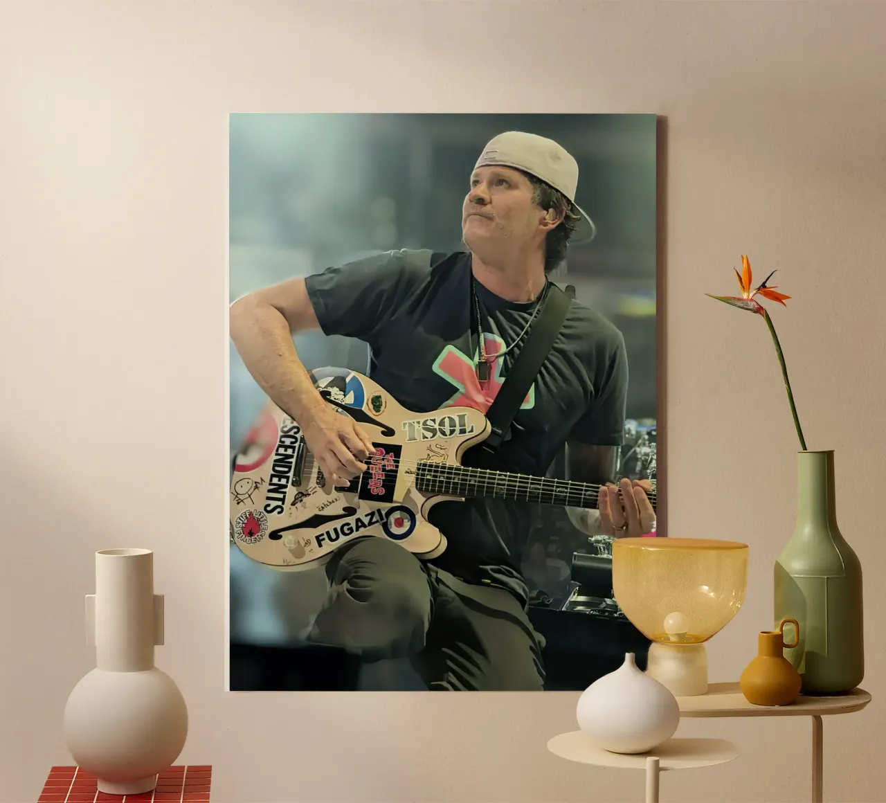 Tom Delonge Blink 182 tela con Cornice a cassetta da Musadad Shop