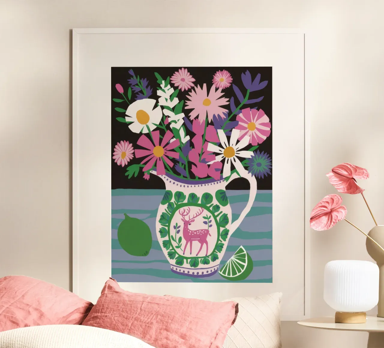 Giardino del tè stravagante poster con telaio in alluminio da Snow Mist