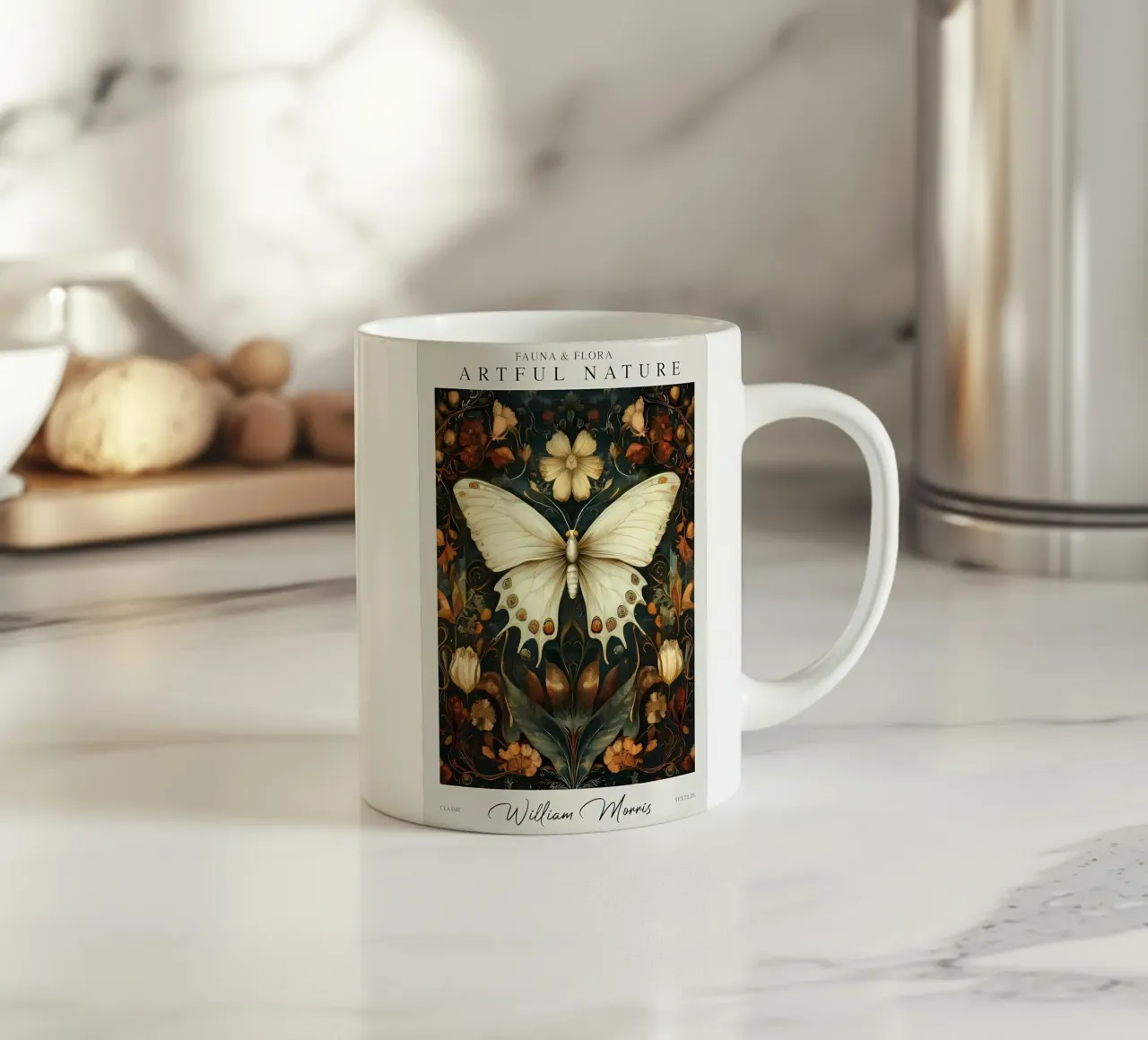 insetti farfalla tazza in ceramica da Amber Hughes