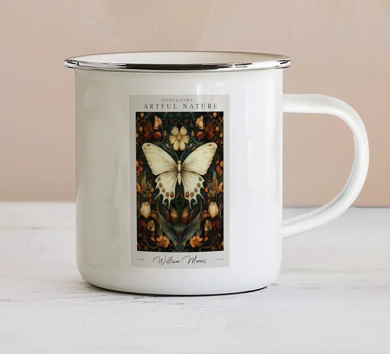 insetti farfalla tazza in smalto da Amber Hughes