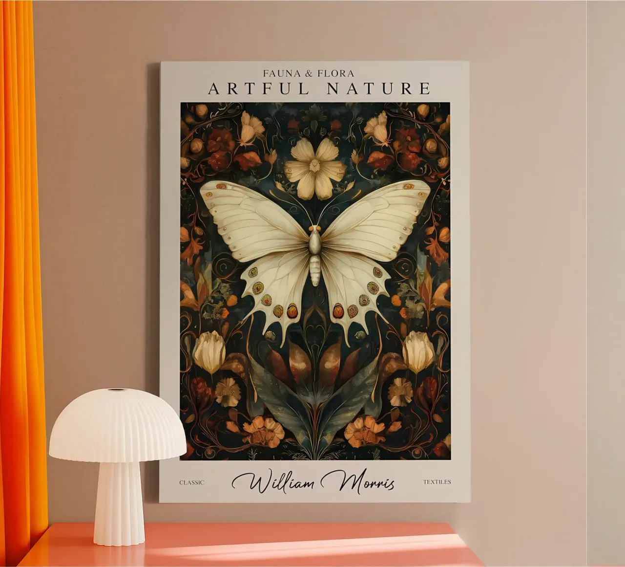 vlinder insecten canvas met Baklijst van Amber Hughes