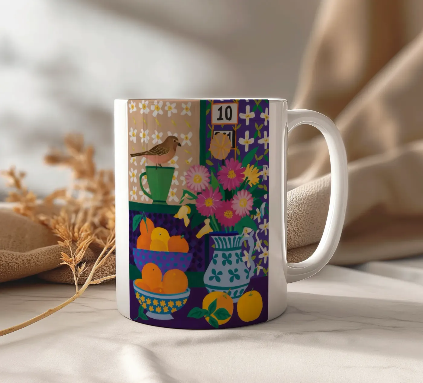 Folklore Bountiful Table ceramic mug by Nova Glaze