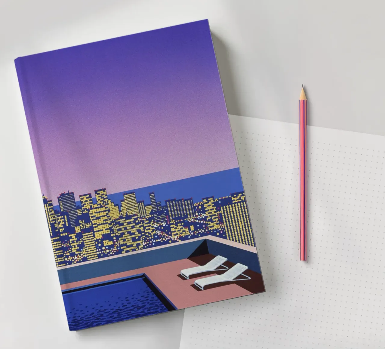 Sky Pool With City Light notebook by Art In The Sky