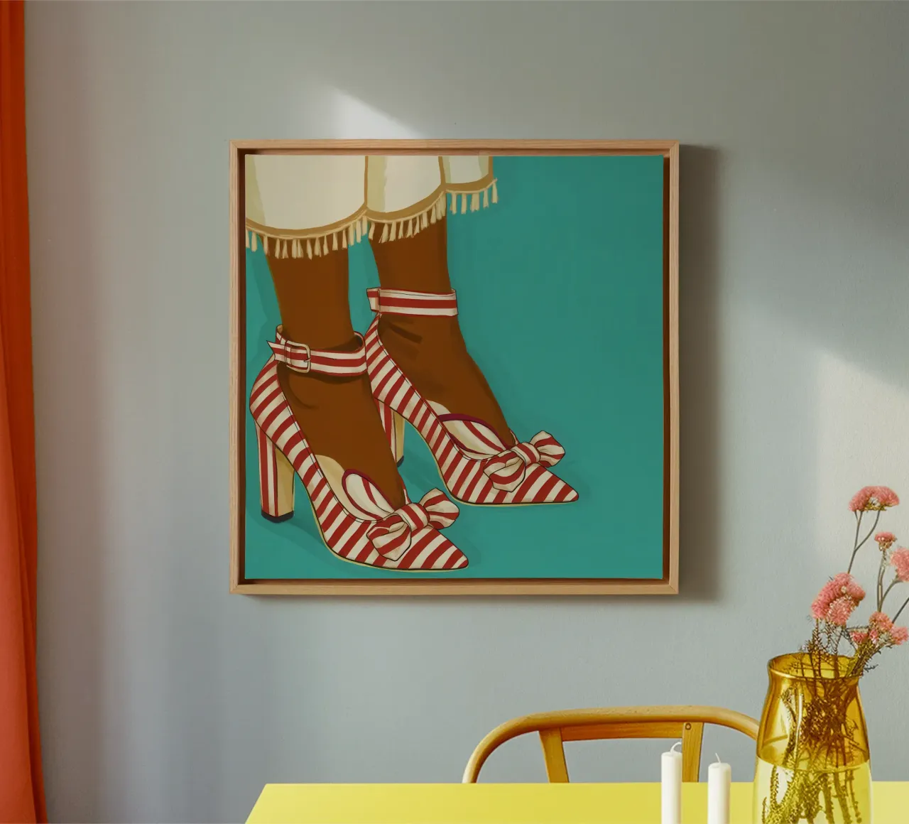 Candy Stripe Stride canvas met Baklijst van Nova Glaze