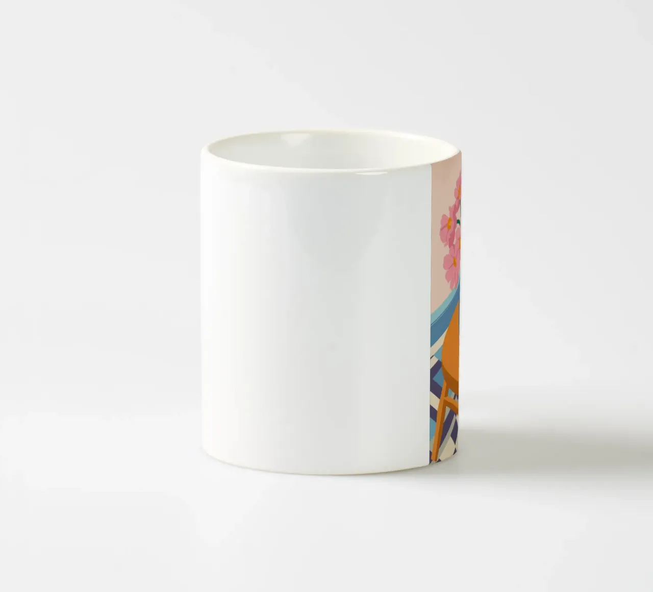 Quiete floreale di pesca tazza in ceramica da Nova Glaze