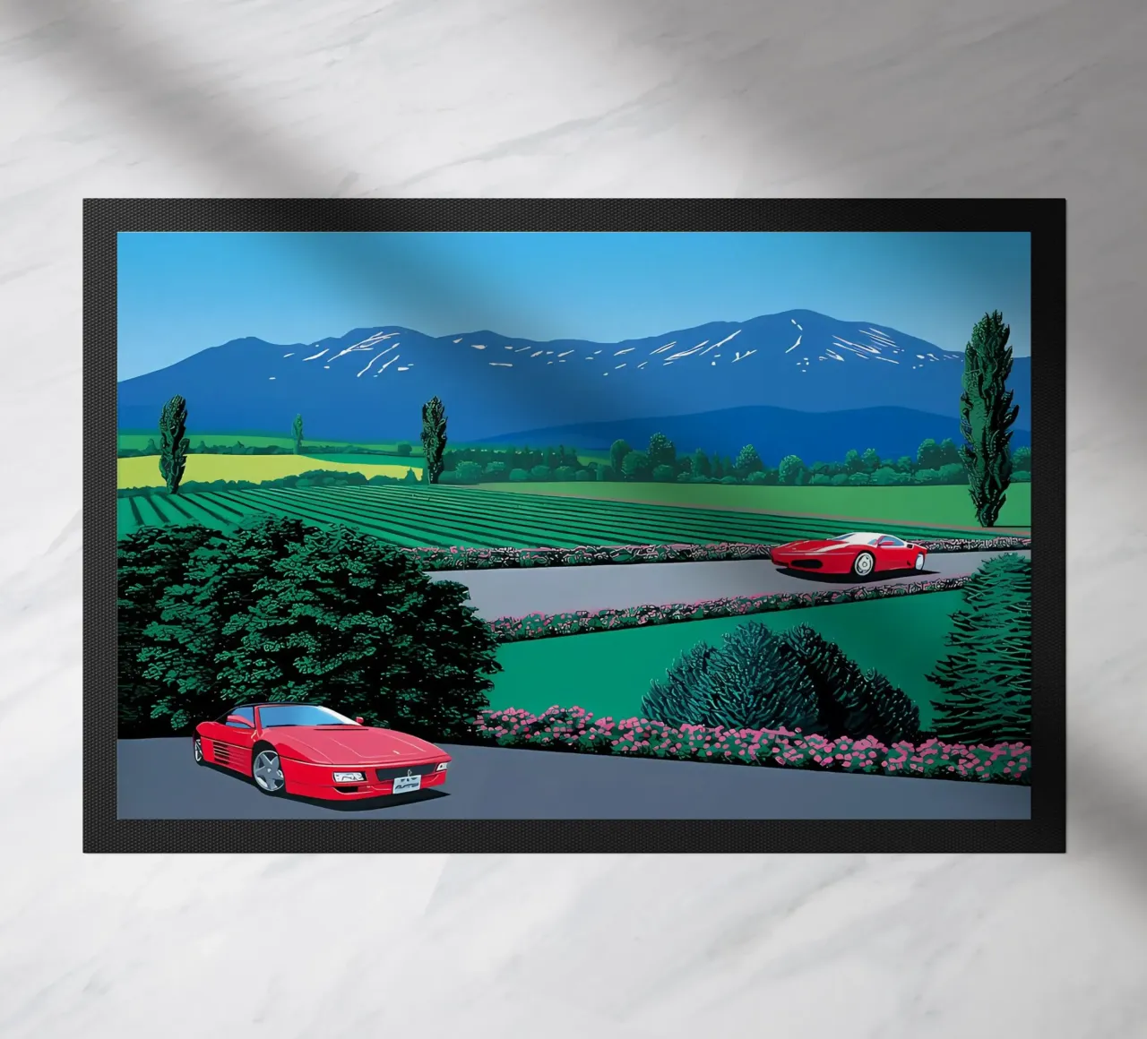 Due auto rosse zerbino da Art In The Sky