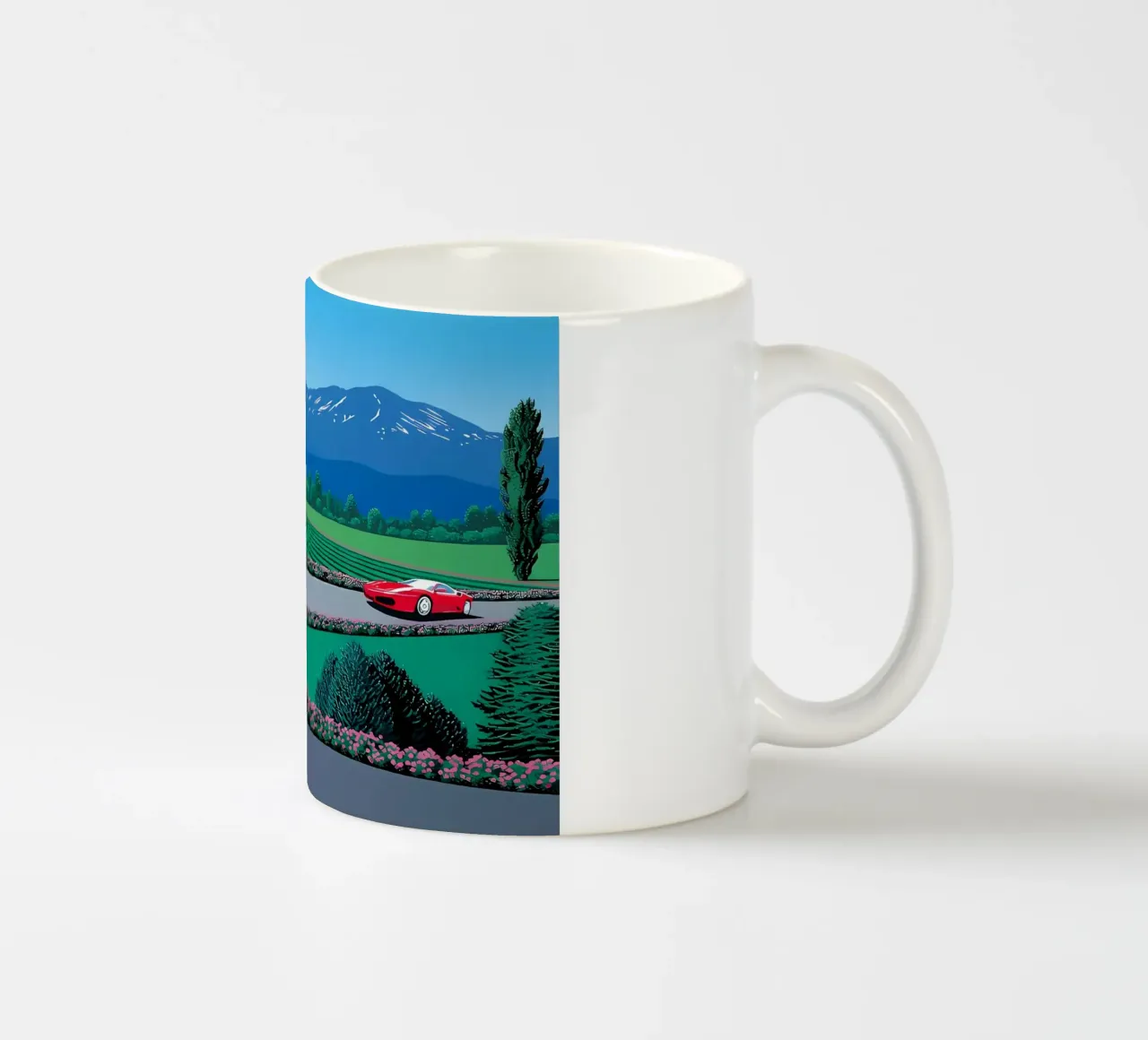 Due auto rosse tazza in ceramica da Art In The Sky