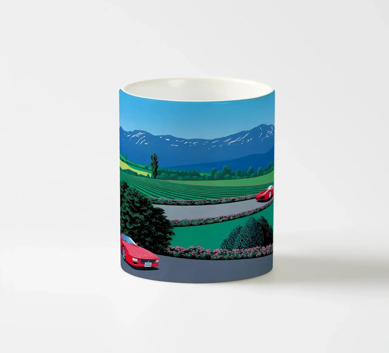 Due auto rosse tazza in ceramica da Art In The Sky
