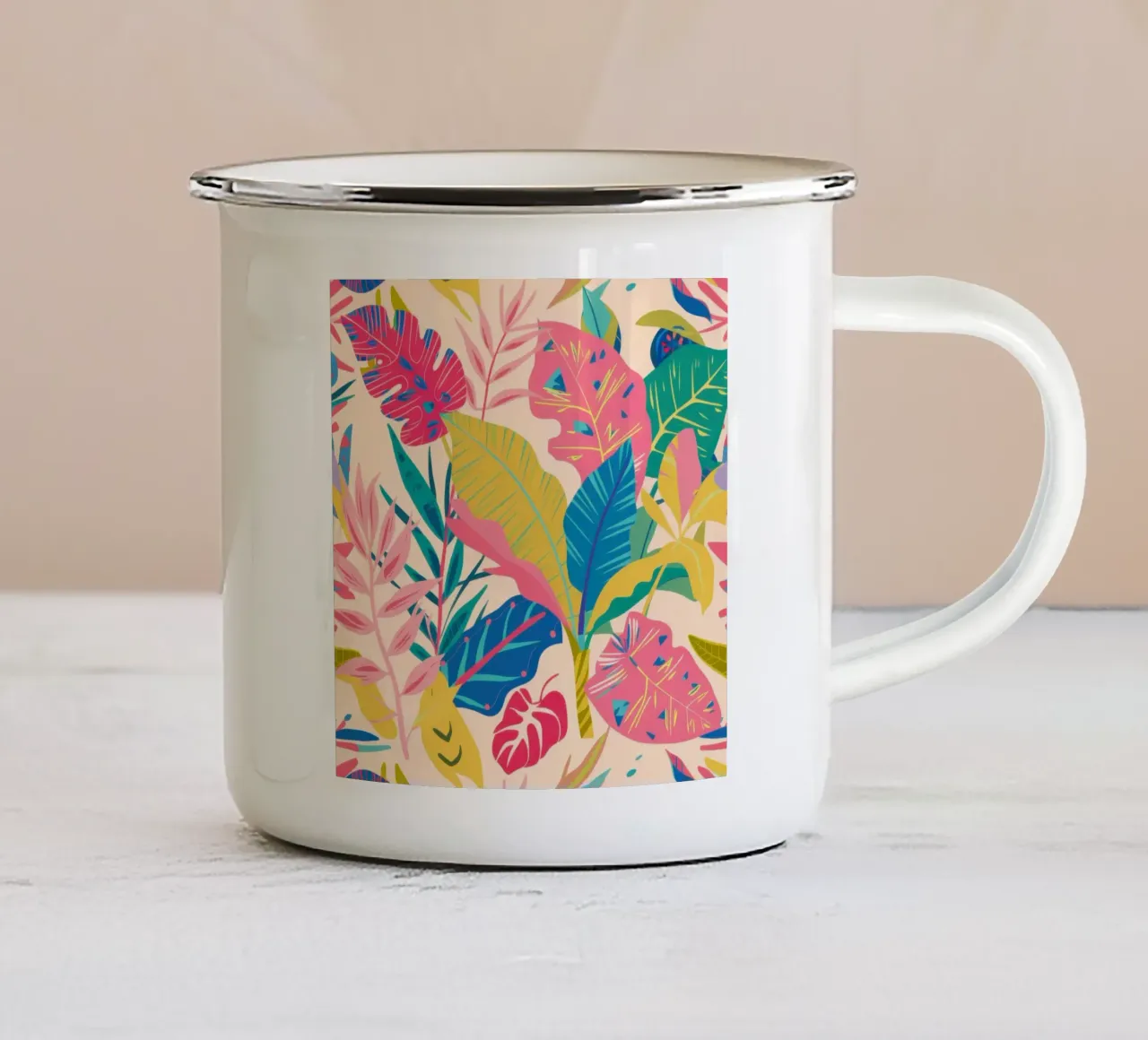 Roseate Jungle Haze tazza in smalto da Snow Mist