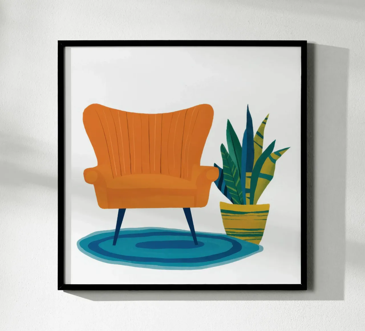 Poltrona arancione Comfort poster con telaio in plastica da Nova Glaze